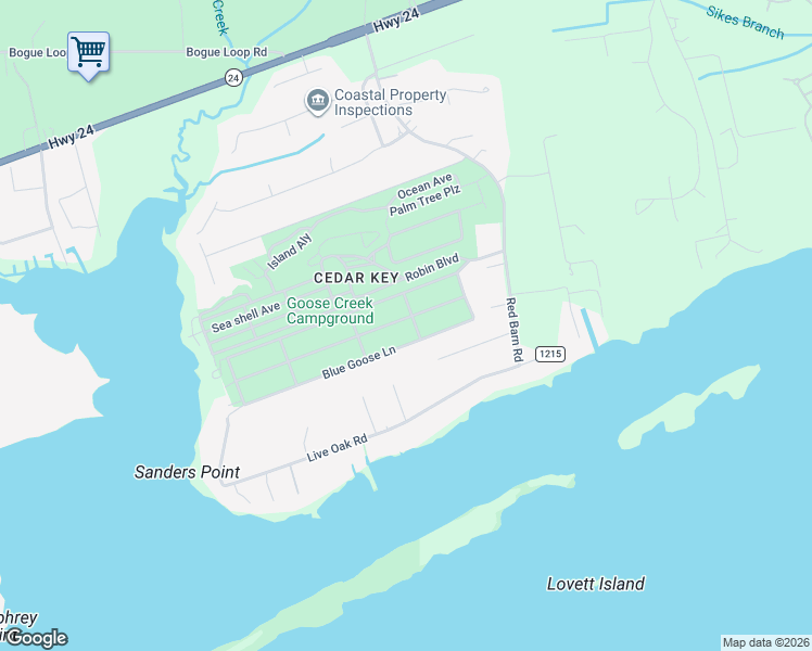 map of restaurants, bars, coffee shops, grocery stores, and more near 113 Blue Goose Lane in Newport