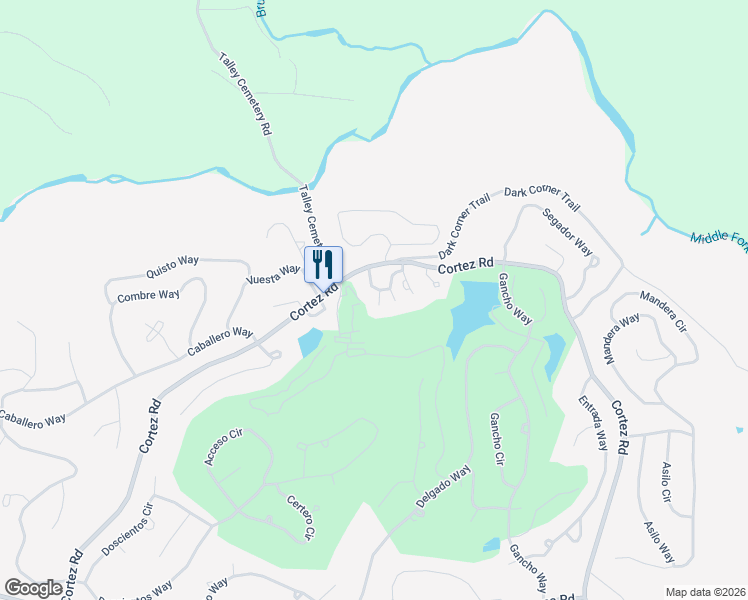 map of restaurants, bars, coffee shops, grocery stores, and more near 14 Cortez Way in Hot Springs
