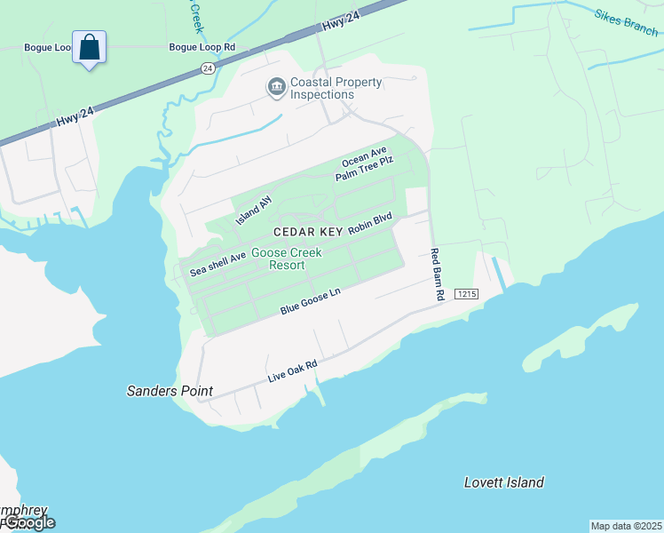 map of restaurants, bars, coffee shops, grocery stores, and more near 212 Snow Goose Lane in Newport