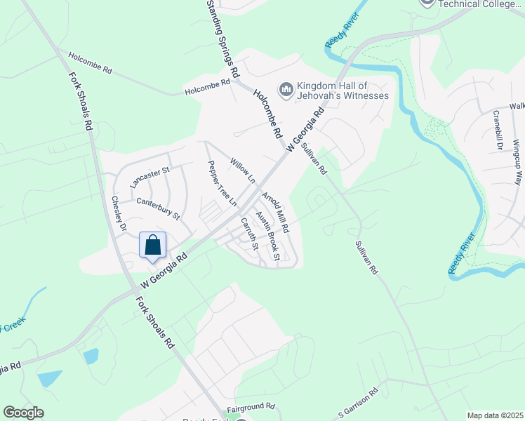 map of restaurants, bars, coffee shops, grocery stores, and more near 109 Austin Brook Street in Greenville