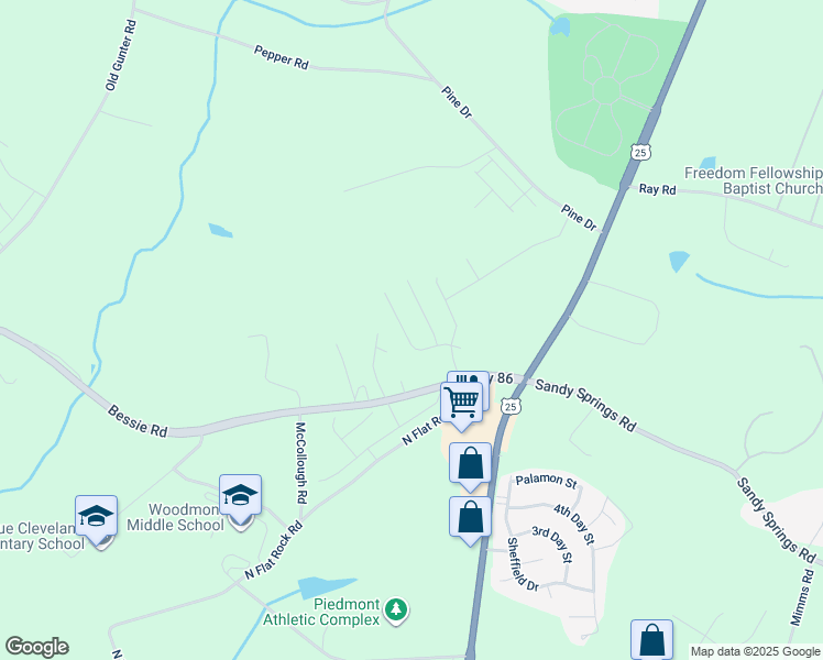 map of restaurants, bars, coffee shops, grocery stores, and more near 414 Assata Lane in Piedmont