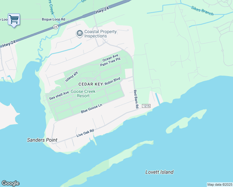 map of restaurants, bars, coffee shops, grocery stores, and more near 109 Snow Goose Lane in Newport