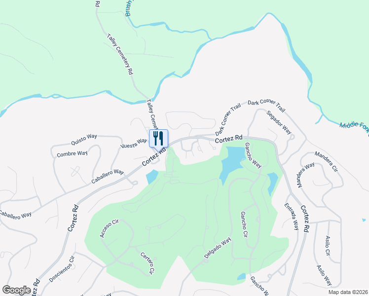 map of restaurants, bars, coffee shops, grocery stores, and more near 14 Cortez Way in Hot Springs