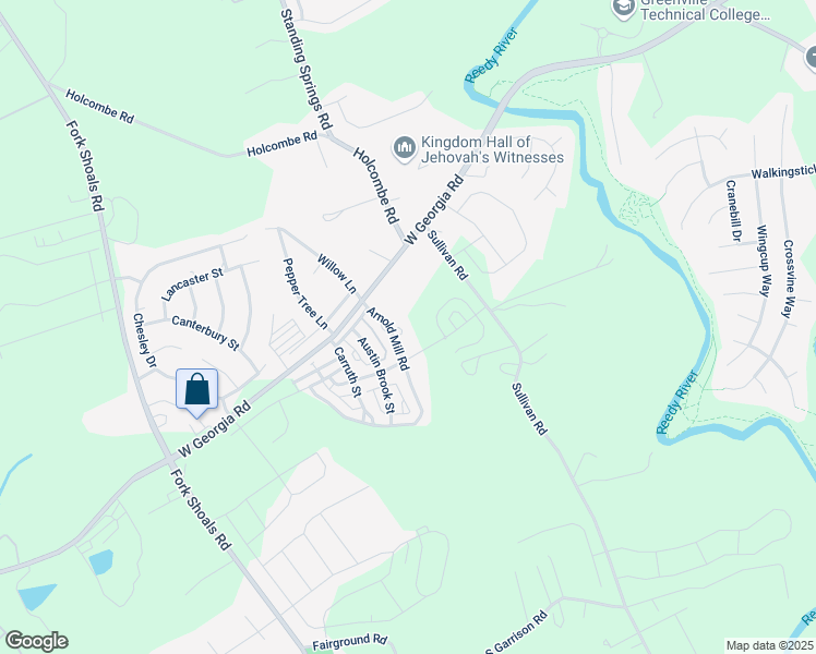 map of restaurants, bars, coffee shops, grocery stores, and more near 404 Nesbit Street in Simpsonville