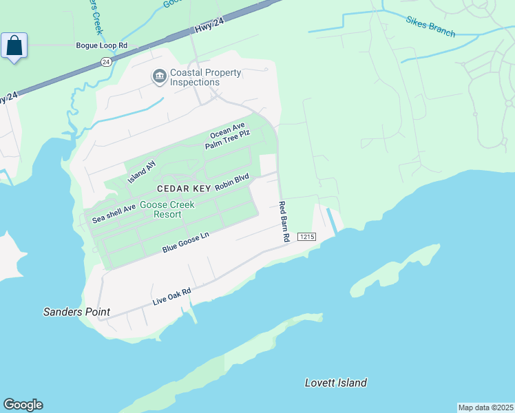 map of restaurants, bars, coffee shops, grocery stores, and more near 125 Gray Goose Drive in Newport