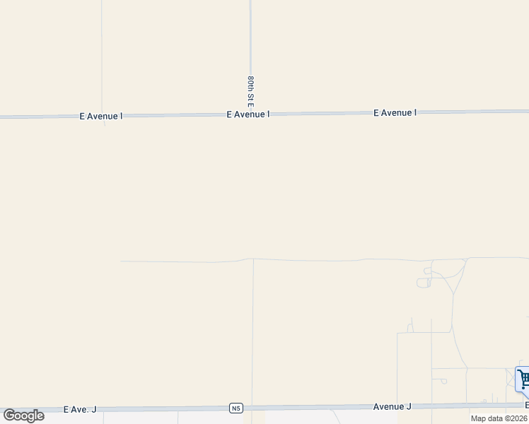 map of restaurants, bars, coffee shops, grocery stores, and more near 80th Street East in Los Angeles County