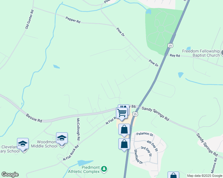 map of restaurants, bars, coffee shops, grocery stores, and more near 414 Assata Lane in Piedmont