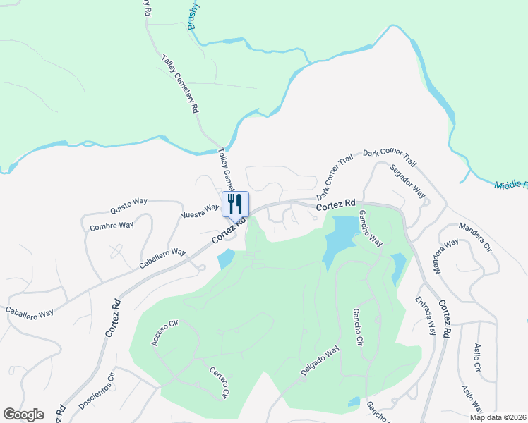 map of restaurants, bars, coffee shops, grocery stores, and more near 14 Cortez Way in Hot Springs