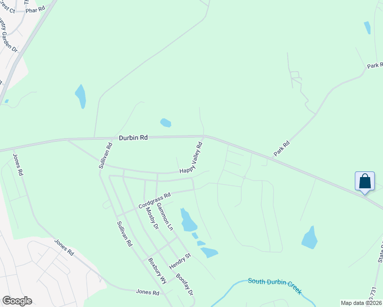 map of restaurants, bars, coffee shops, grocery stores, and more near 733 Happy Valley Road in Fountain Inn