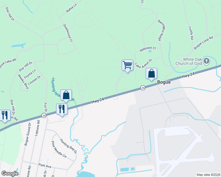 map of restaurants, bars, coffee shops, grocery stores, and more near in Bogue