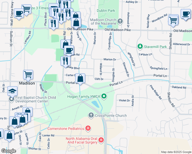 map of restaurants, bars, coffee shops, grocery stores, and more near 402 Gilmore Street in Madison