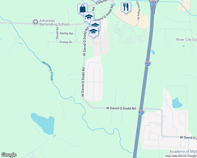 map of restaurants, bars, coffee shops, grocery stores, and more near 1 Sanibel Cove in Little Rock