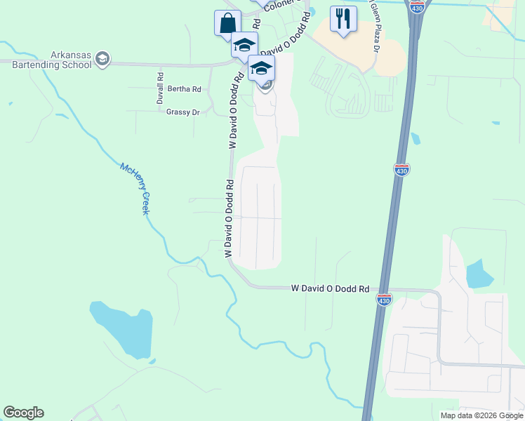 map of restaurants, bars, coffee shops, grocery stores, and more near 146 Congressional Drive in Little Rock