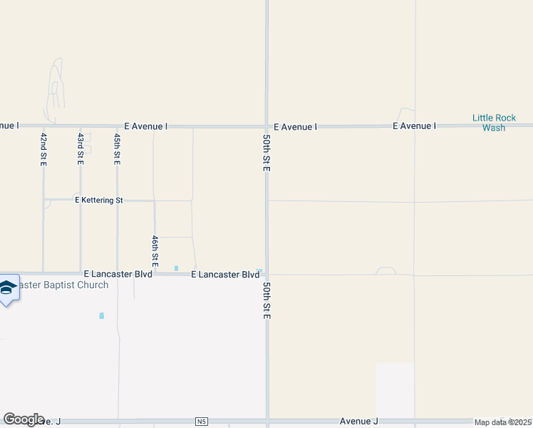 map of restaurants, bars, coffee shops, grocery stores, and more near 50th Street East in Lancaster