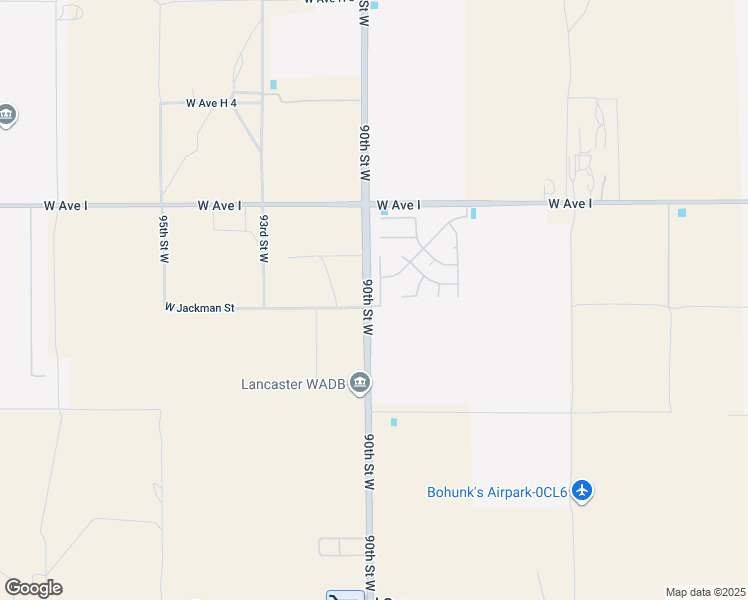 map of restaurants, bars, coffee shops, grocery stores, and more near Floral Vista Way in Lancaster