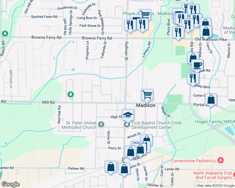 map of restaurants, bars, coffee shops, grocery stores, and more near 110 Westminster Way in Madison