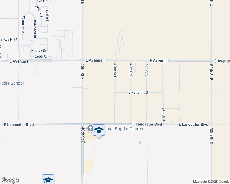 map of restaurants, bars, coffee shops, grocery stores, and more near East Kettering Street in Lancaster