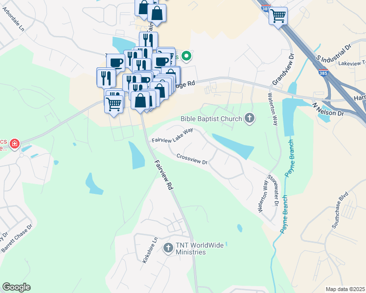 map of restaurants, bars, coffee shops, grocery stores, and more near 7 Cornerton Pass in Simpsonville