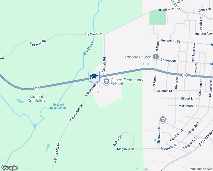 map of restaurants, bars, coffee shops, grocery stores, and more near 87 South Burnt Mill Road in LaFayette