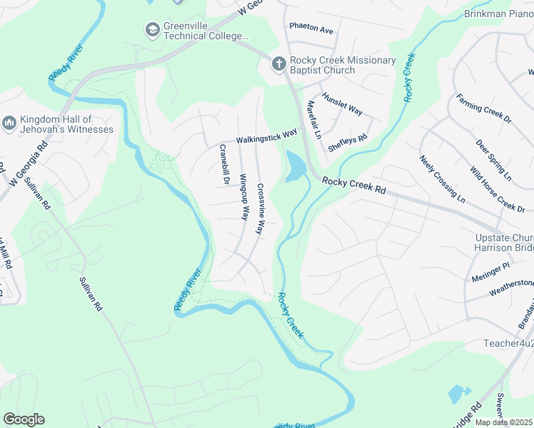 map of restaurants, bars, coffee shops, grocery stores, and more near 33 Crossvine Way in Simpsonville