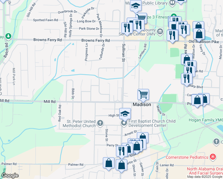 map of restaurants, bars, coffee shops, grocery stores, and more near 110 Westminster Way in Madison