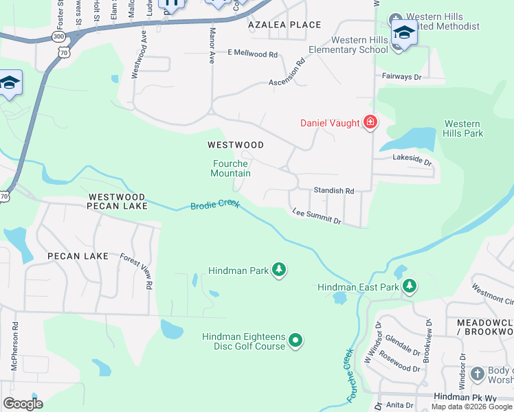 map of restaurants, bars, coffee shops, grocery stores, and more near 8029 Danwood Drive in Little Rock