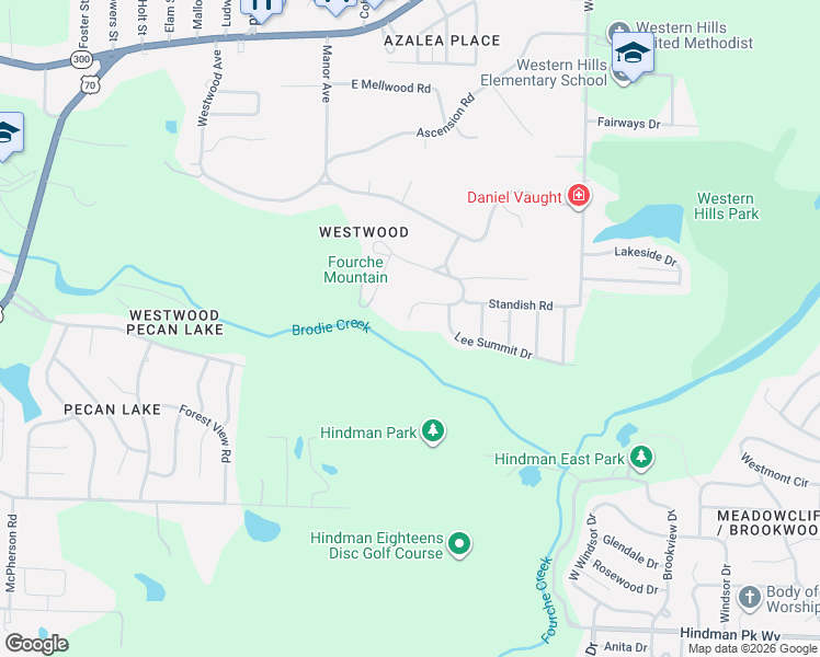 map of restaurants, bars, coffee shops, grocery stores, and more near 8029 Danwood Drive in Little Rock