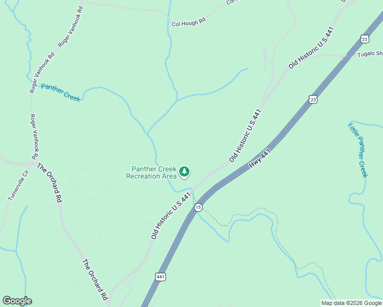 map of restaurants, bars, coffee shops, grocery stores, and more near Old Historic U.S.441 in Clarkesville