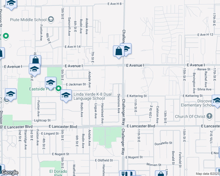 map of restaurants, bars, coffee shops, grocery stores, and more near 837 Sunrise Court in Lancaster