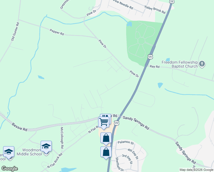 map of restaurants, bars, coffee shops, grocery stores, and more near 7820 Augusta Road in Piedmont