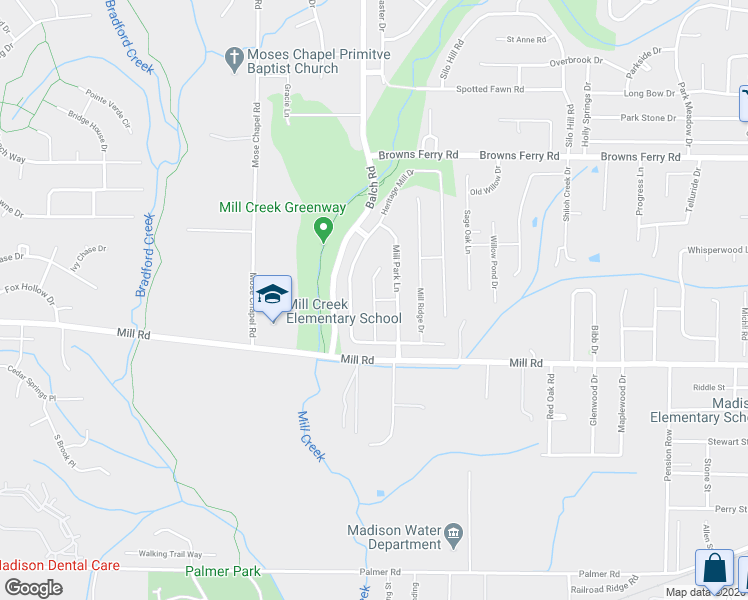 map of restaurants, bars, coffee shops, grocery stores, and more near Legend Mill Circle in Madison