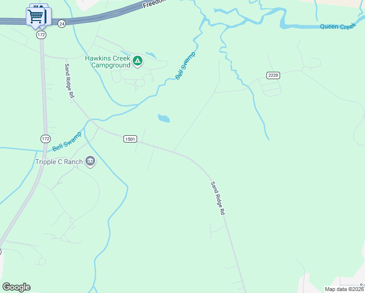 map of restaurants, bars, coffee shops, grocery stores, and more near 117 Van Riggs Road in Hubert