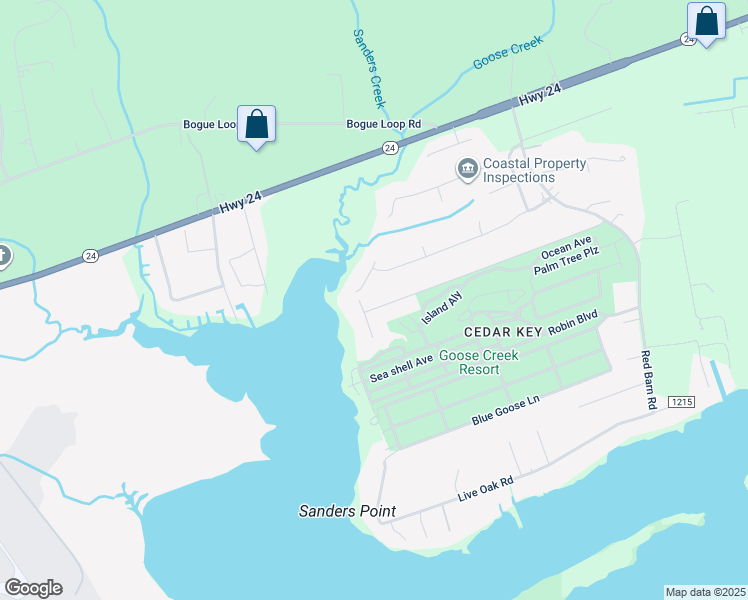 map of restaurants, bars, coffee shops, grocery stores, and more near 240 Hickory Shores Drive in Newport