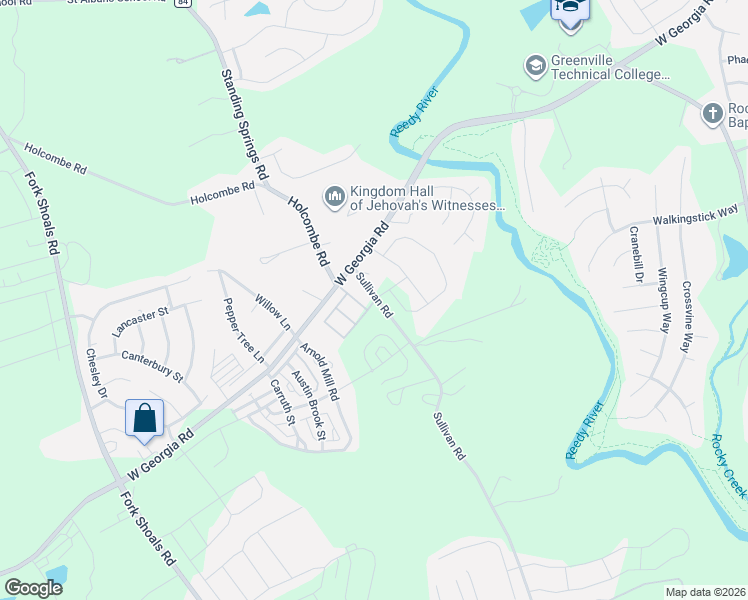 map of restaurants, bars, coffee shops, grocery stores, and more near 1997 West Georgia Road in Simpsonville