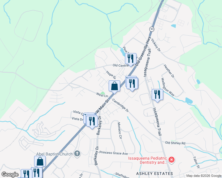 map of restaurants, bars, coffee shops, grocery stores, and more near 400 Mount Tabor Circle in Central