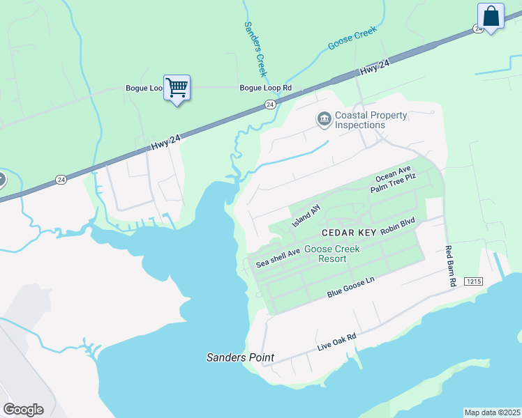 map of restaurants, bars, coffee shops, grocery stores, and more near 240 Hickory Shores Drive in Newport