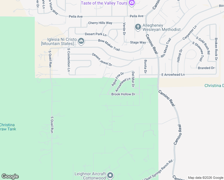 map of restaurants, bars, coffee shops, grocery stores, and more near 2066 South Arrowhead Lane in Cottonwood