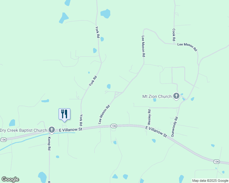 map of restaurants, bars, coffee shops, grocery stores, and more near 367 Lee Mason Road in LaFayette