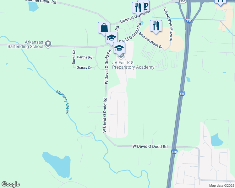 map of restaurants, bars, coffee shops, grocery stores, and more near 28 Congressional Drive in Little Rock