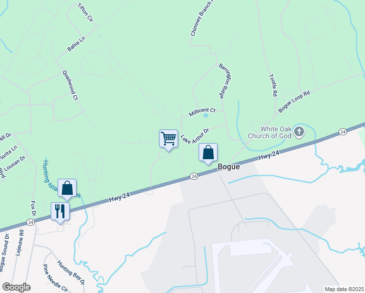 map of restaurants, bars, coffee shops, grocery stores, and more near 193 Lake Arthur Drive in Newport