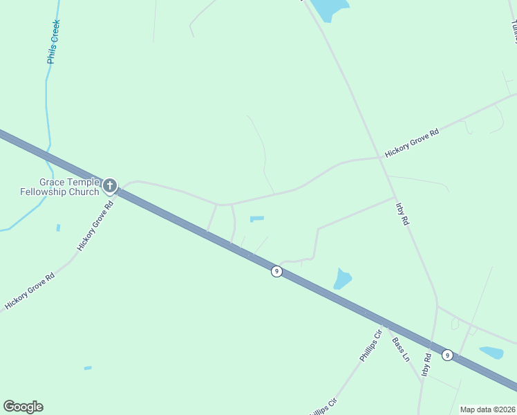 map of restaurants, bars, coffee shops, grocery stores, and more near 2616 Hickory Grove Road in Wallace