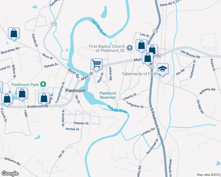 map of restaurants, bars, coffee shops, grocery stores, and more near 9 Ridge Row Street in Piedmont