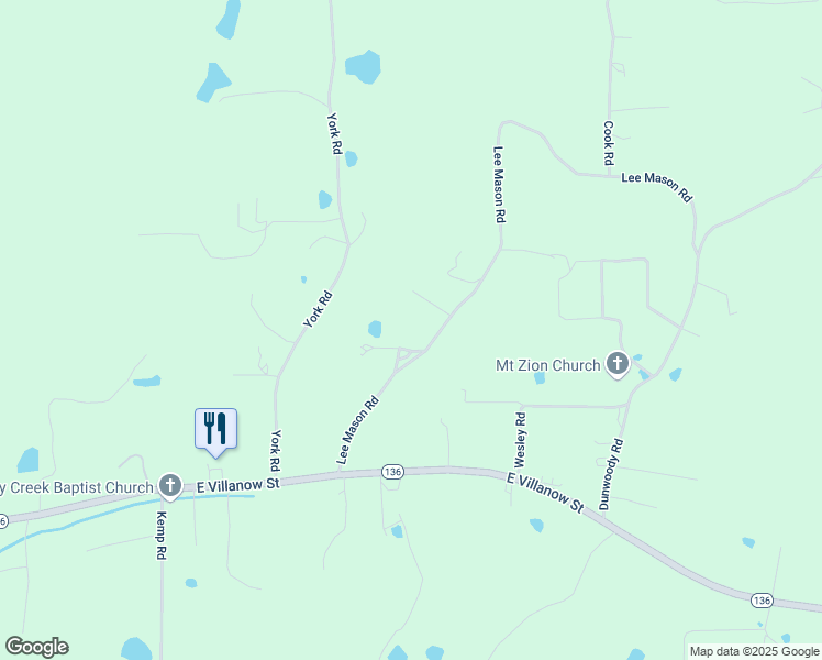 map of restaurants, bars, coffee shops, grocery stores, and more near 367 Lee Mason Road in LaFayette
