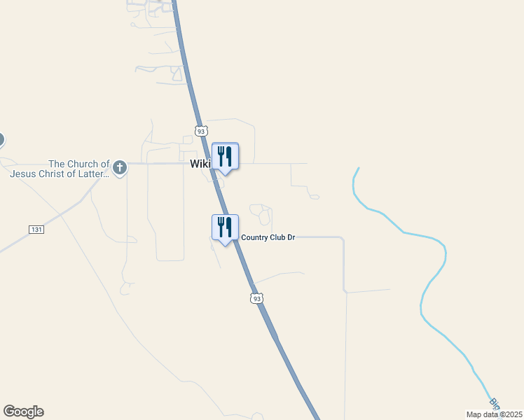 map of restaurants, bars, coffee shops, grocery stores, and more near 14229 Country Club Drive in Wikieup