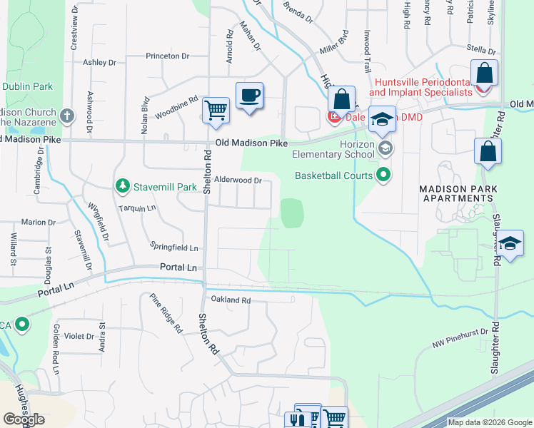 map of restaurants, bars, coffee shops, grocery stores, and more near 160 Alderwood Drive in Madison