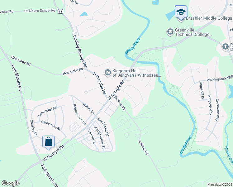 map of restaurants, bars, coffee shops, grocery stores, and more near 1997 West Georgia Road in Simpsonville