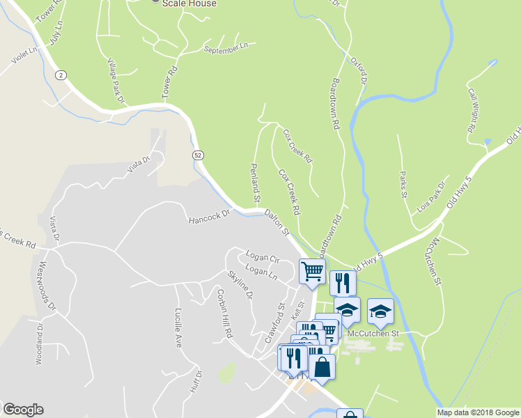 map of restaurants, bars, coffee shops, grocery stores, and more near 0 Highway 2 in Ellijay