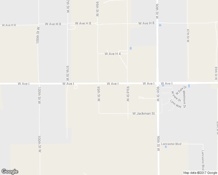 map of restaurants, bars, coffee shops, grocery stores, and more near 9320 West Avenue I in Lancaster