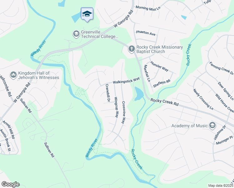 map of restaurants, bars, coffee shops, grocery stores, and more near 11 Wingcup Way in Simpsonville