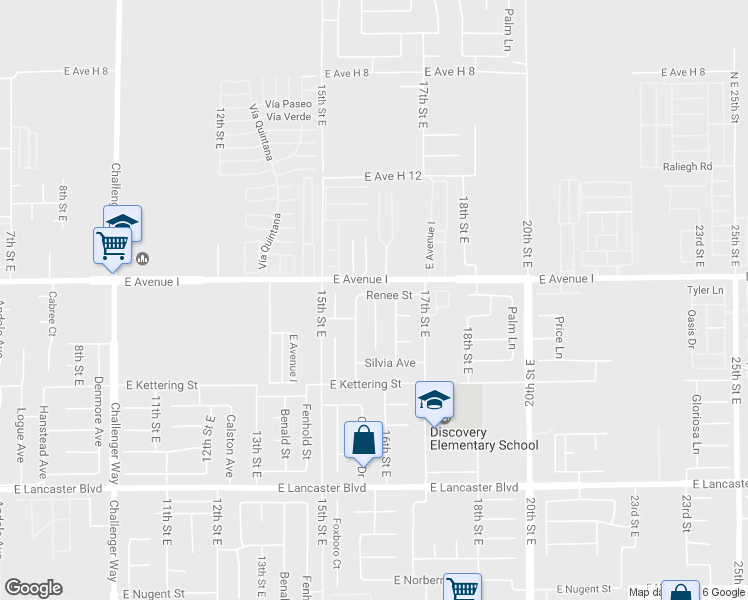 map of restaurants, bars, coffee shops, grocery stores, and more near 45101 Colleen Drive in Lancaster